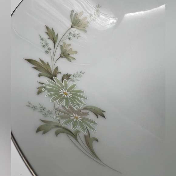 Noritake Soroya 6853 Divided Oval Serving Dish Light‎ Green Daisy Floral Pattern - Picture 5 of 9